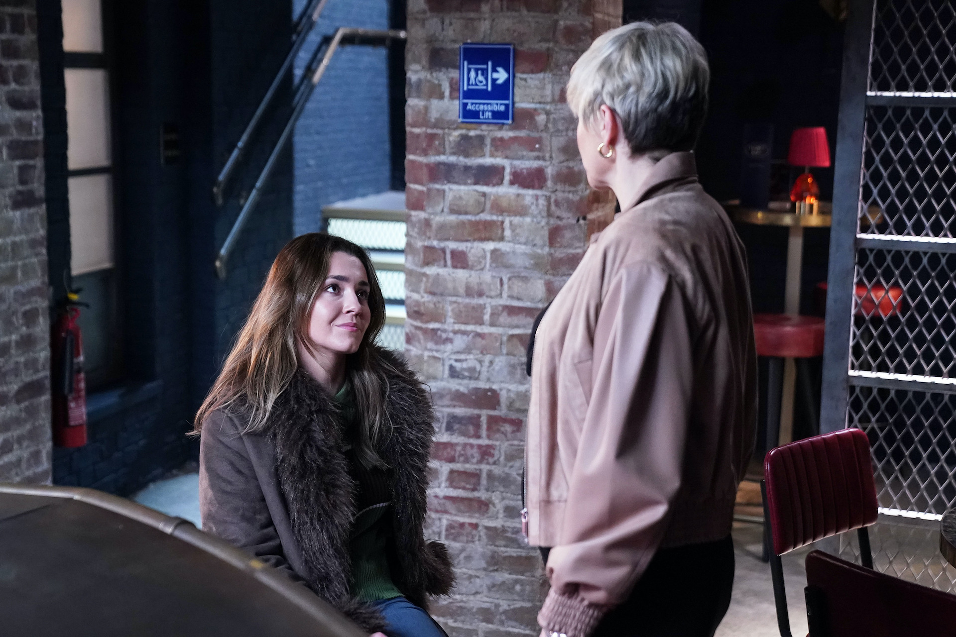 Penny and Nicola argue in Harry's Barn