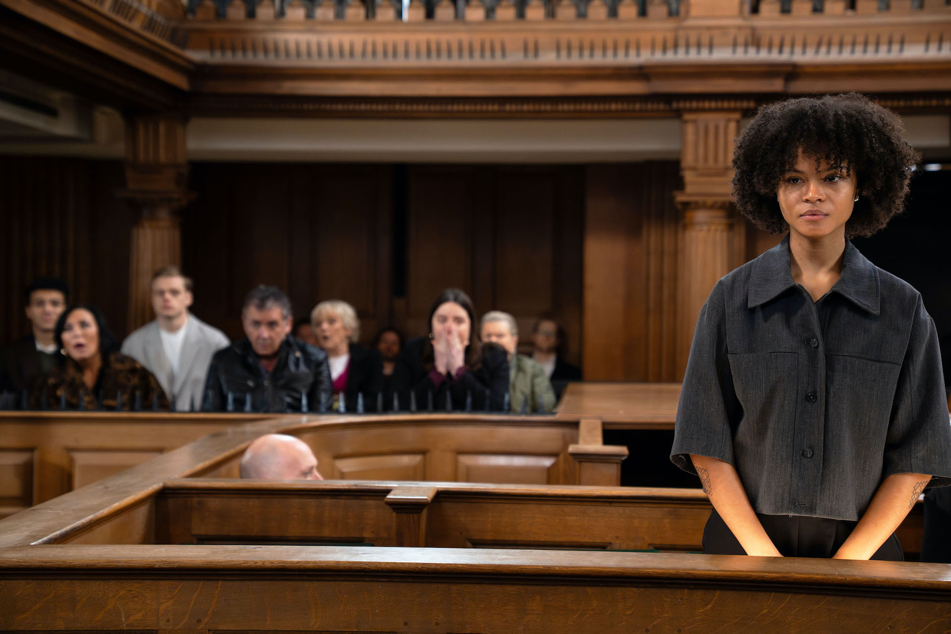 Jasmine in court waiting to hear her verdict - Jasmine's trial in EastEnders 