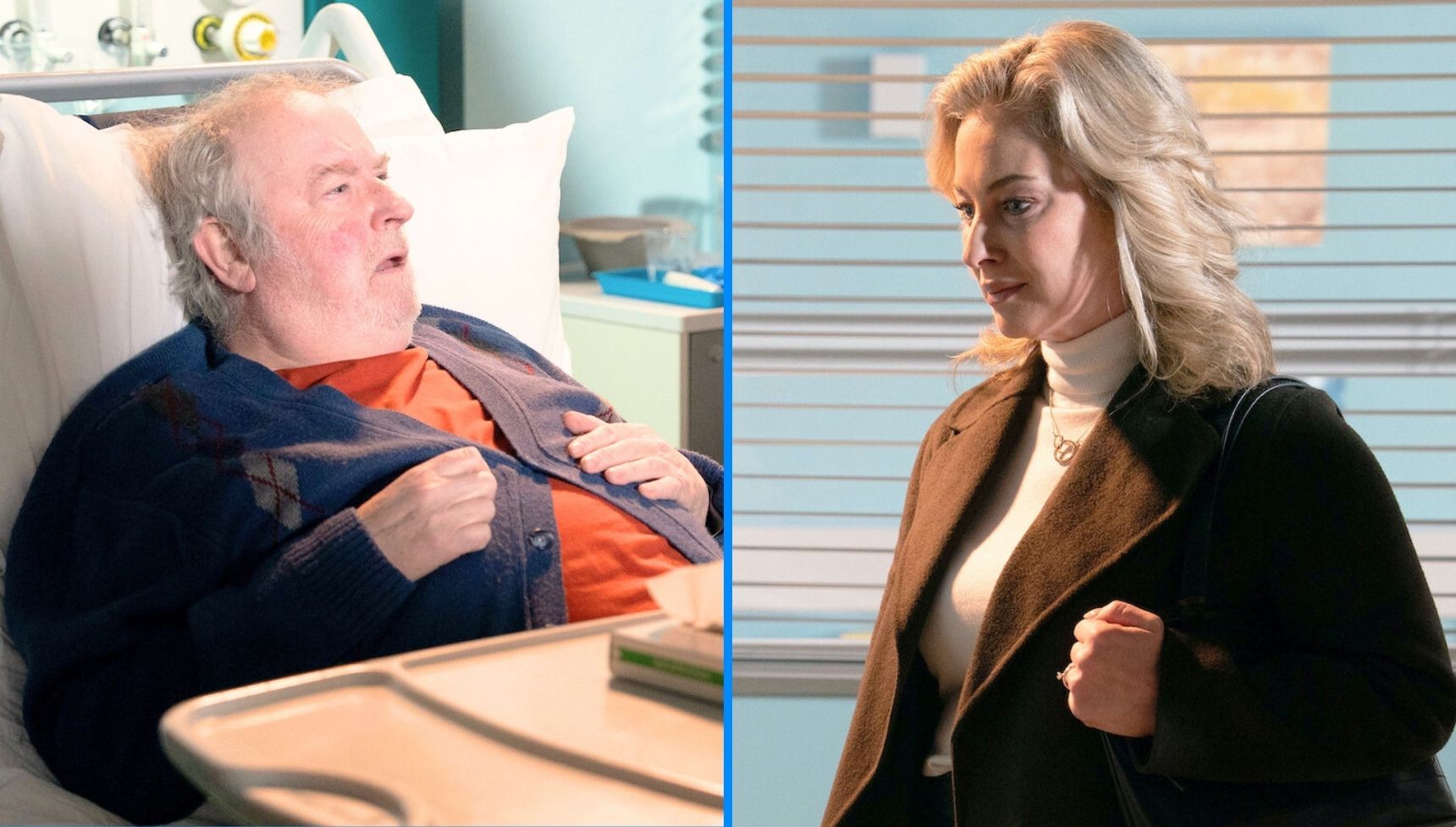 Clare Bates returns tomorrow, but her traumatic reunion with Nigel leaves her devastated