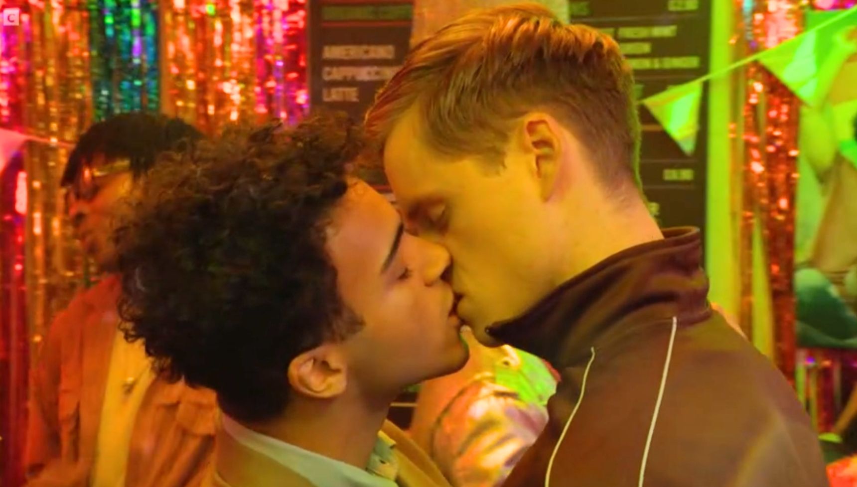 Oscar and Josh kiss in The Albert in EastEnders 