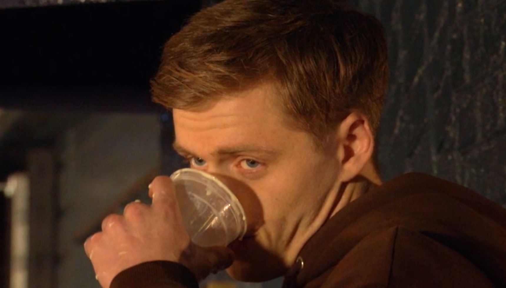 Oscar watching Josh leave after bumping into one another
