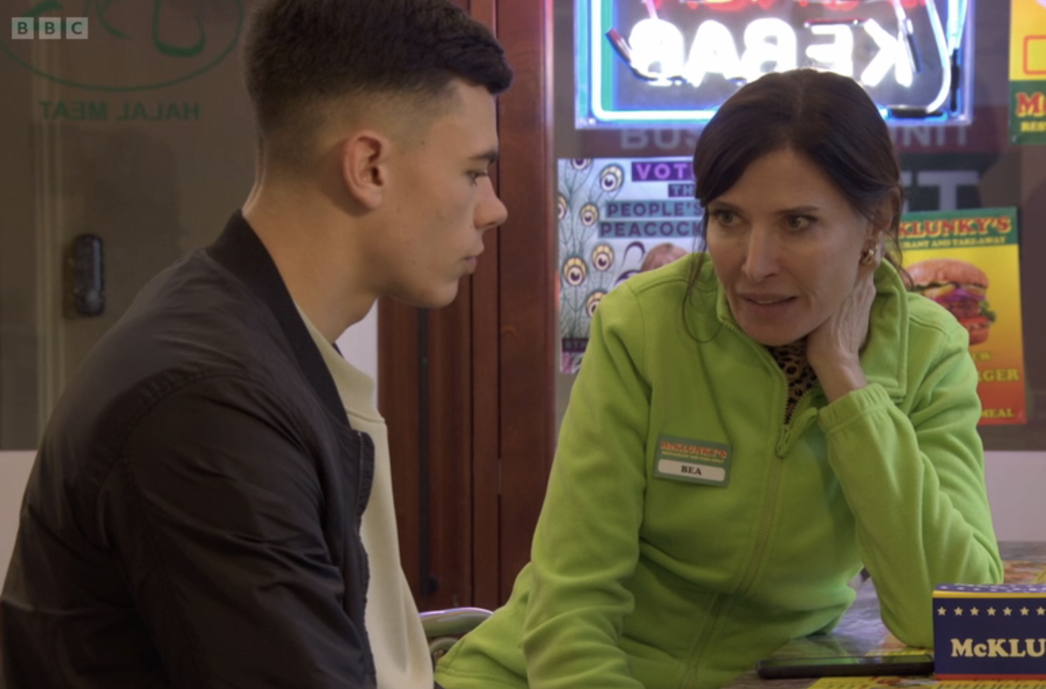 Bea Pollard EastEnders: Will and Bea in McKlunky's