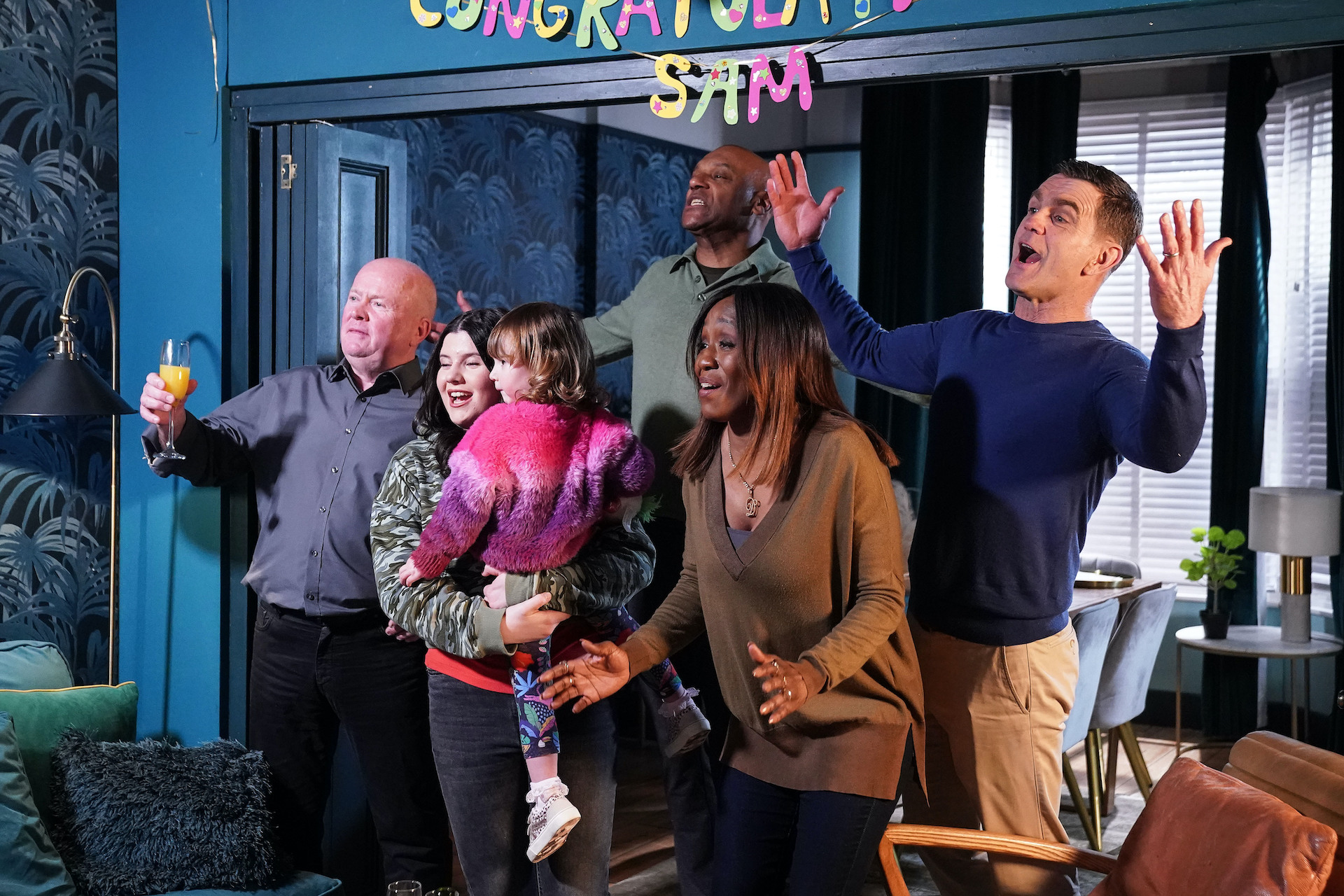 Sam's family throwing her a party 