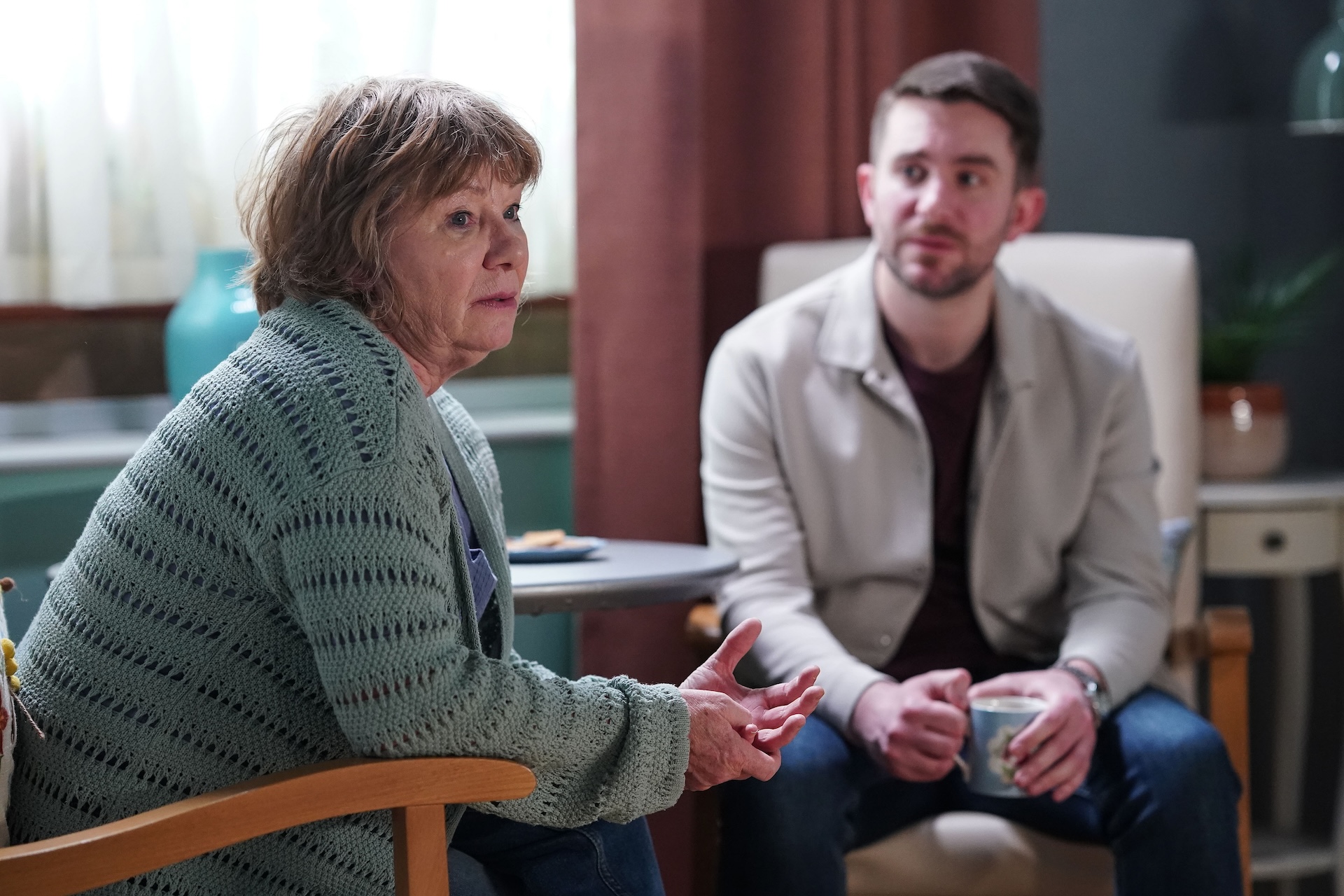 Callum and Julie in the care home 