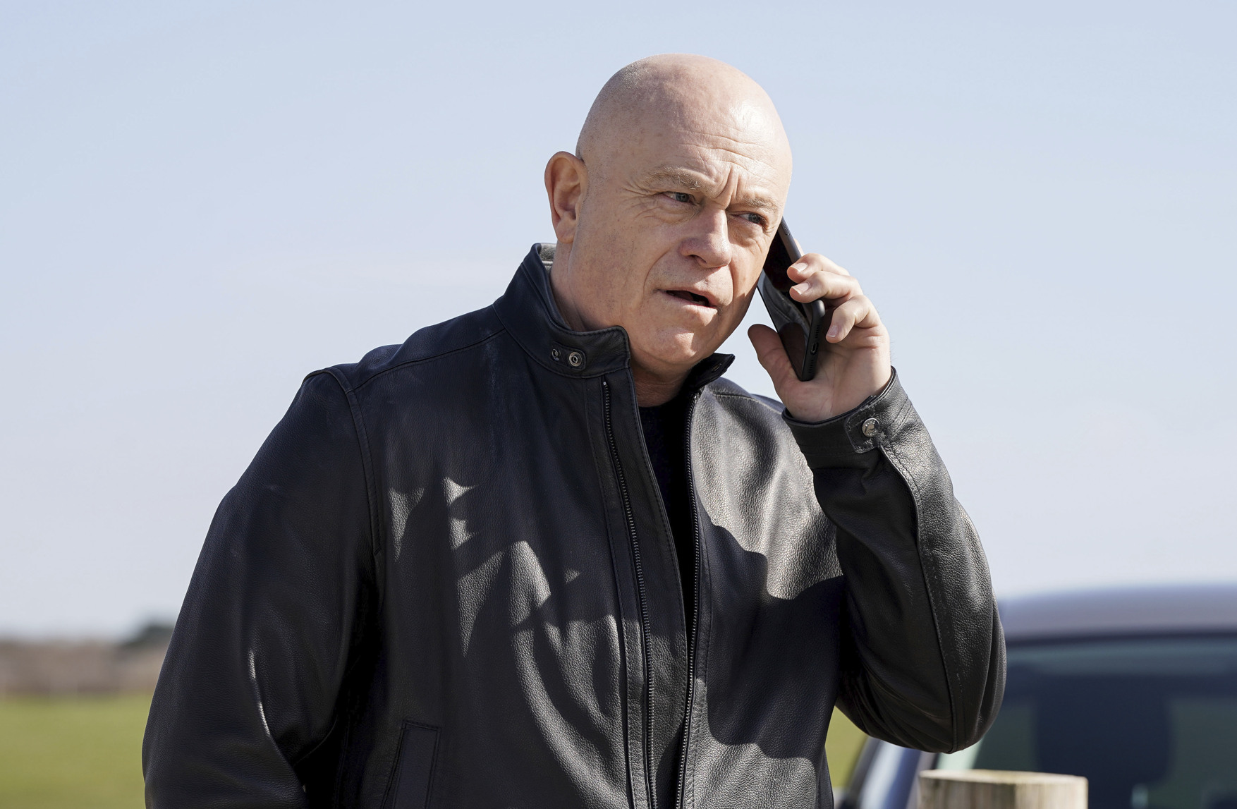 Grant on the phone