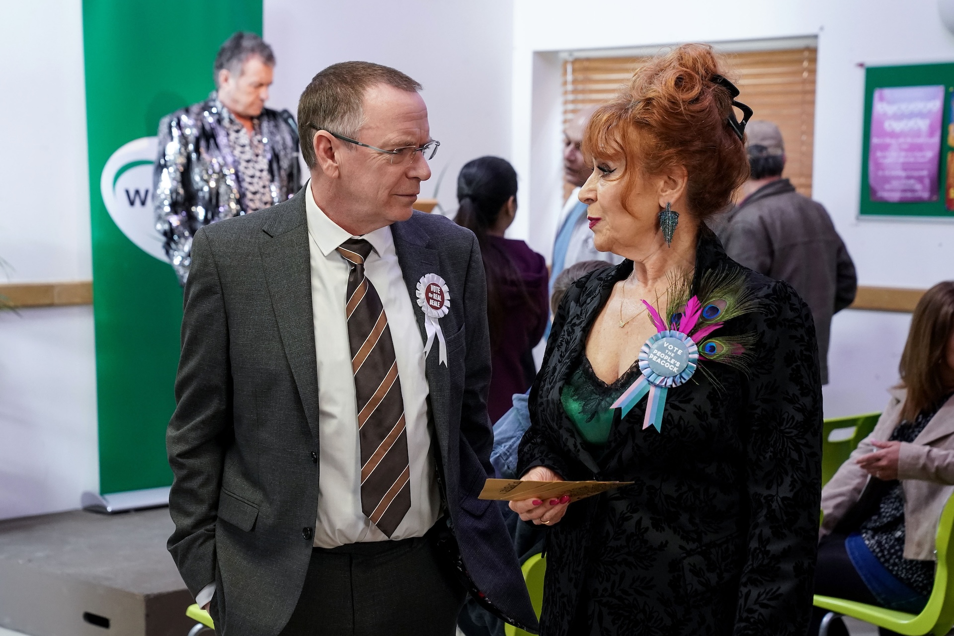 Ian and Elaine looking stern at their council campaigns in EastEnders spoilers