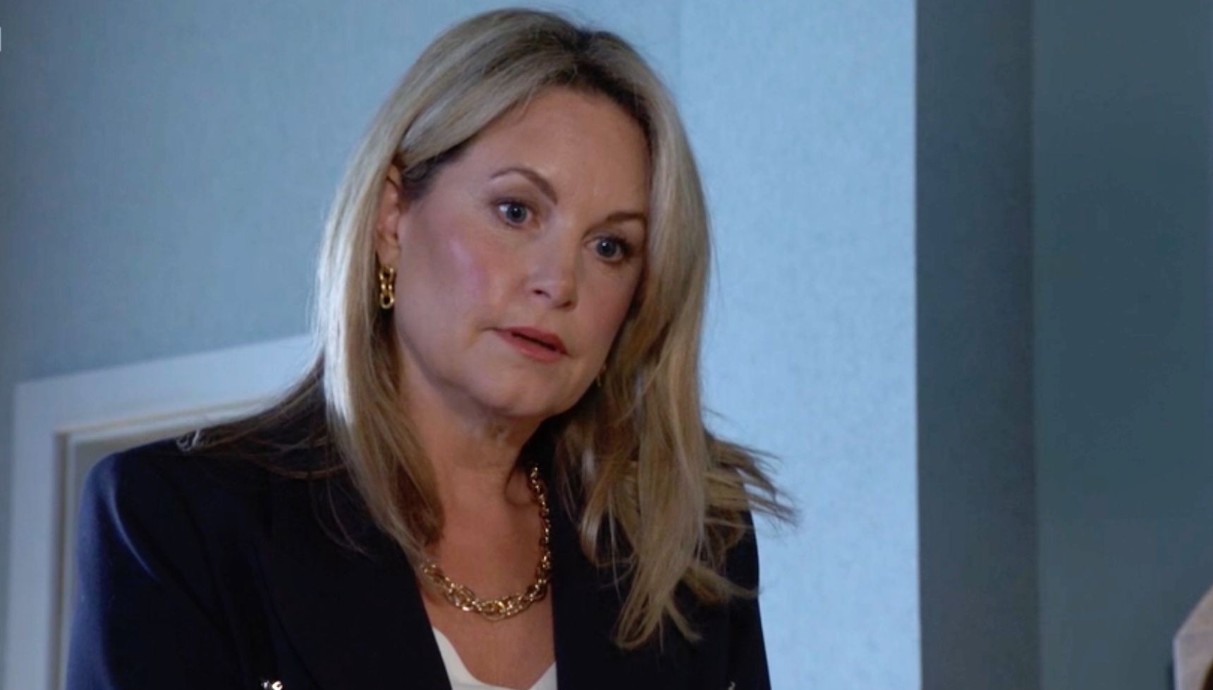 Sam looking concerned as she visited Nigel