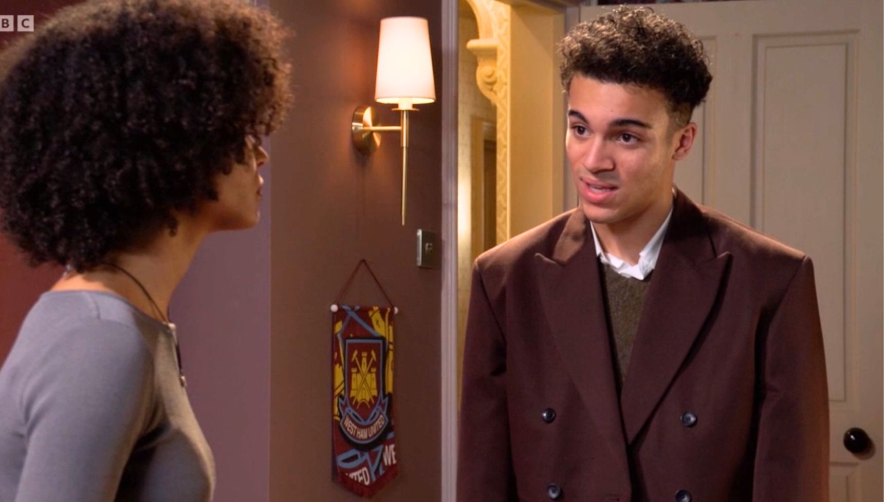 Jasmine and Josh talking in The Vic after Jasmine's trial in EastEnders