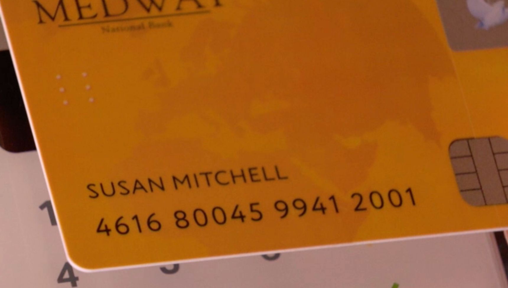 The credit card with Honey's name on it