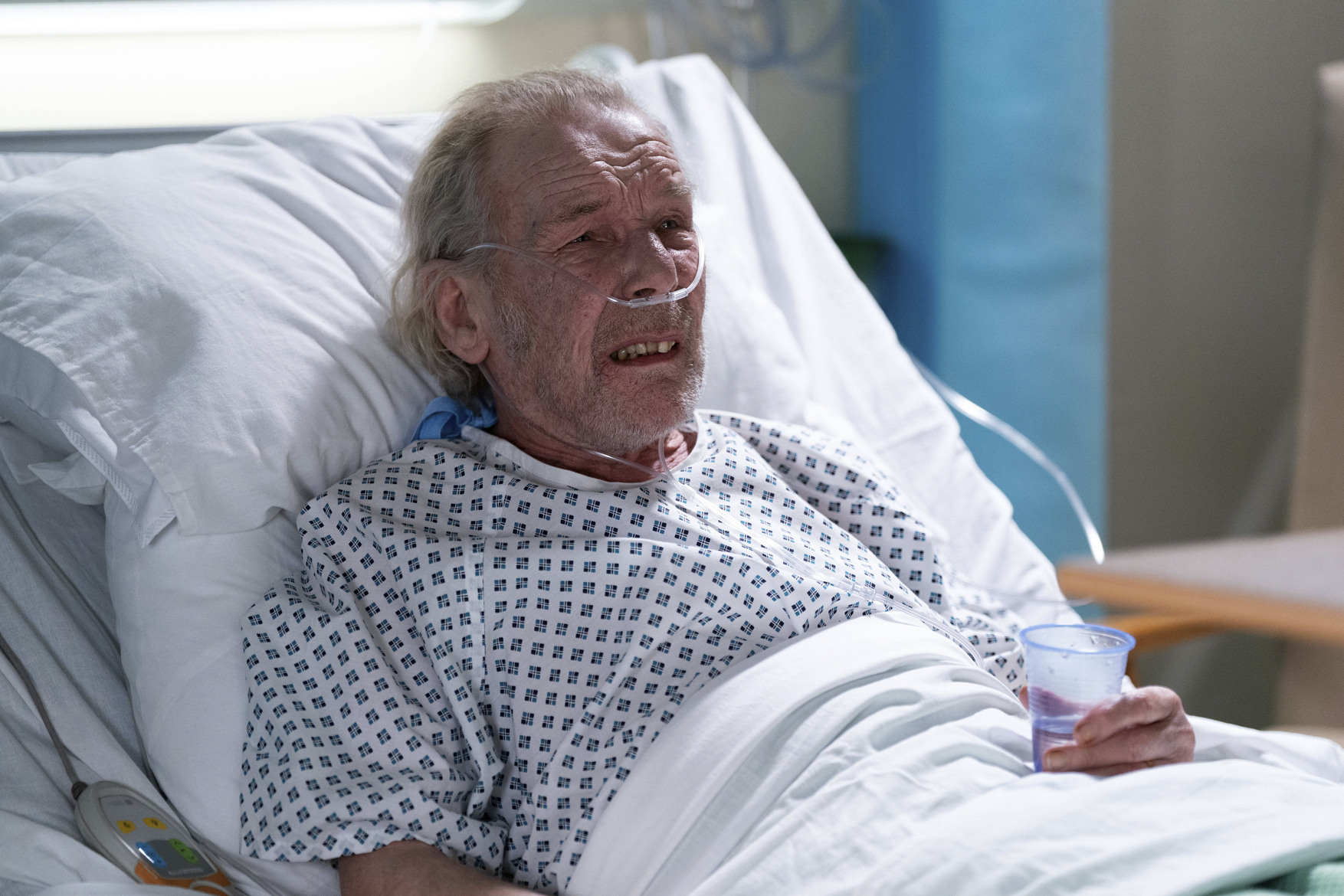 Eddie in a hospital bed 