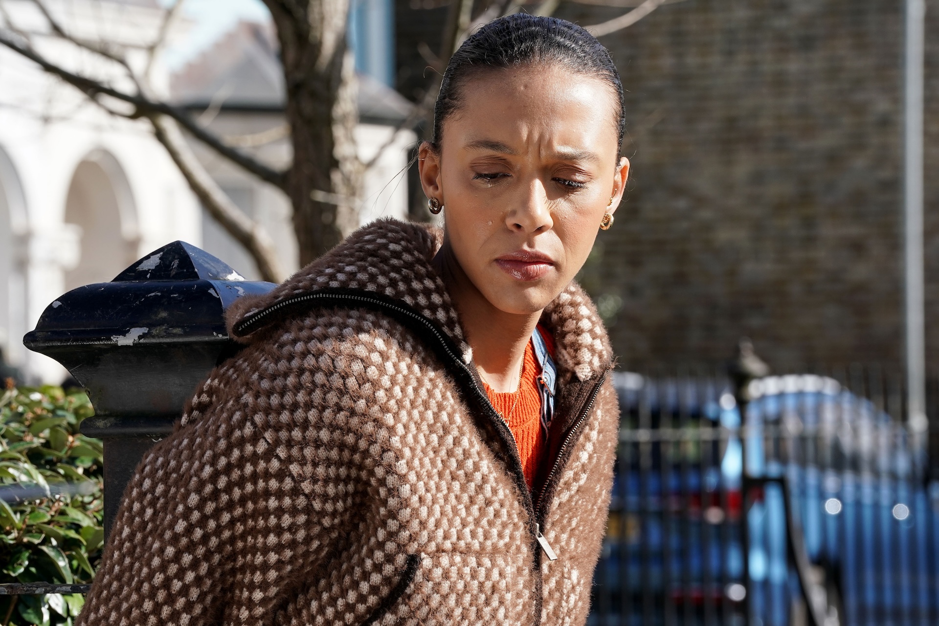 Gina looking worried in EastEnders spoilers 