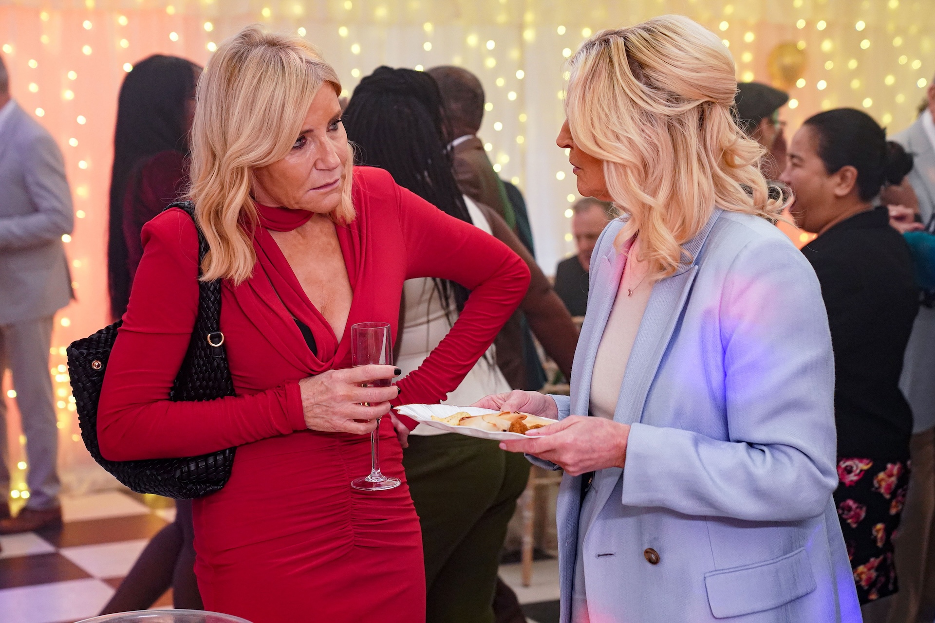 Kathy and Cindy talking at the wedding in EastEnders spoilers