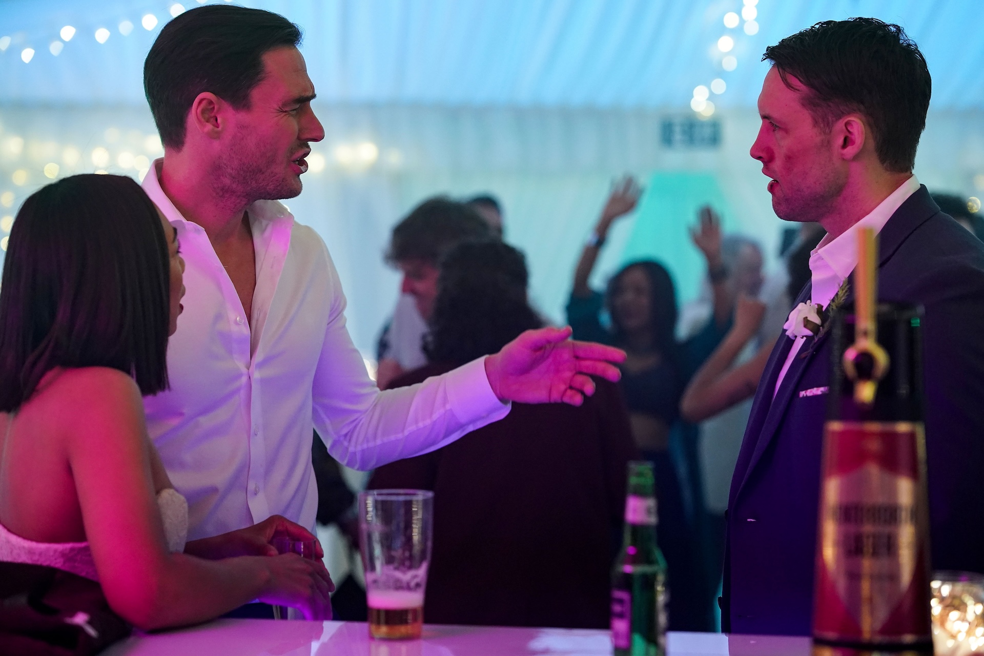 Zack and Mark arguing at the wedding in EastEnders spoilers 