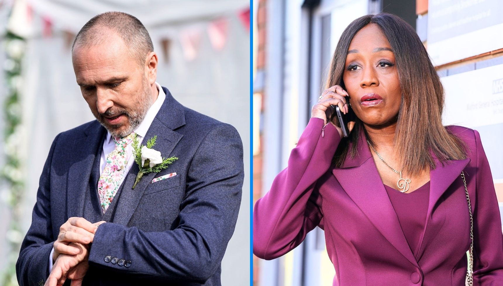 A grim secret derails Ross and Vicki's wedding, Ravi returns home and Denise gets a worrying call