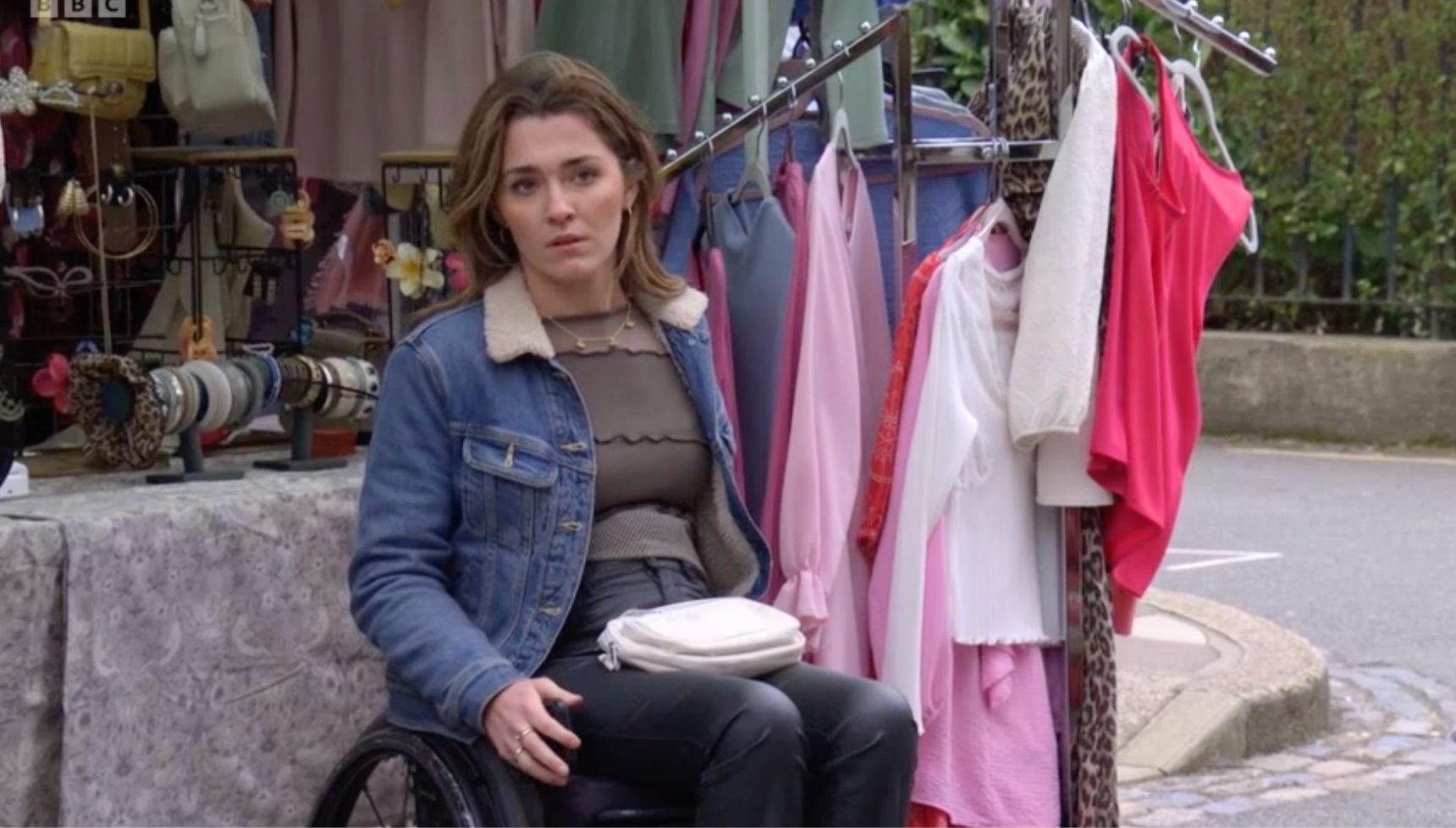 Penny on her stall in EastEnders