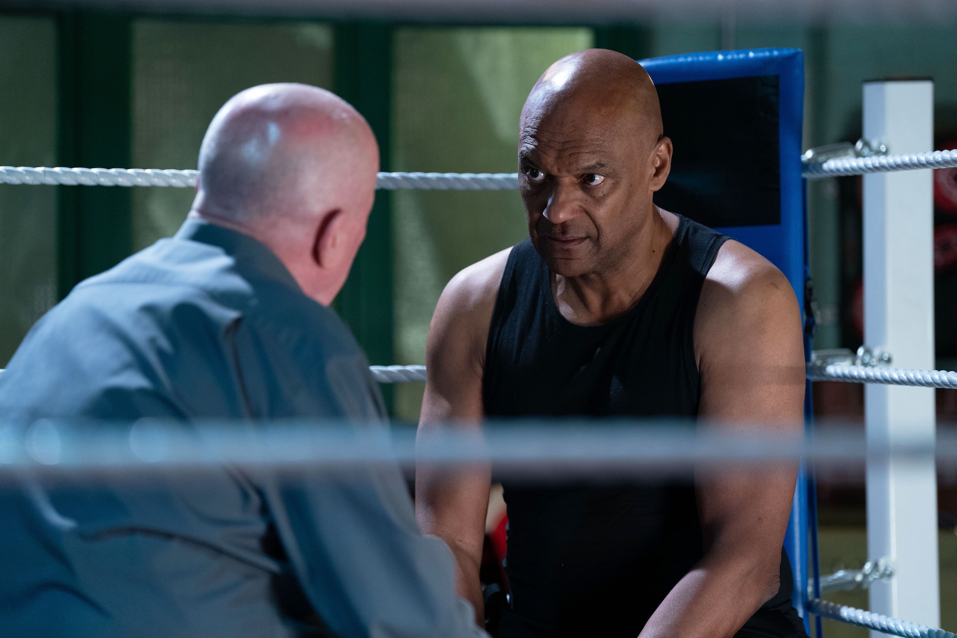 George talks to Phil in the boxing ring in EastEnders spoilers 