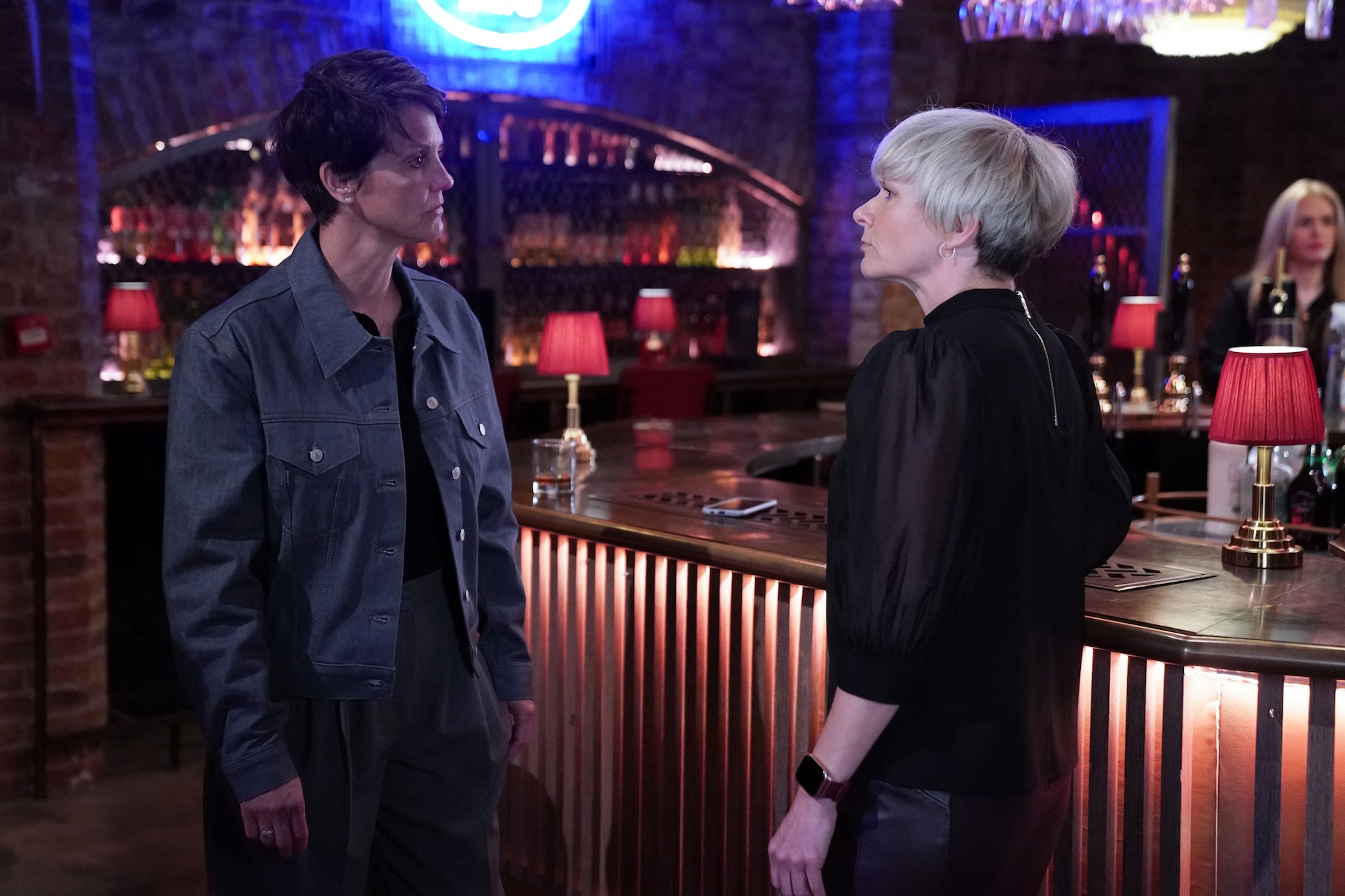 Eve and Nicola arguing in the bar in EastEnders spoilers
