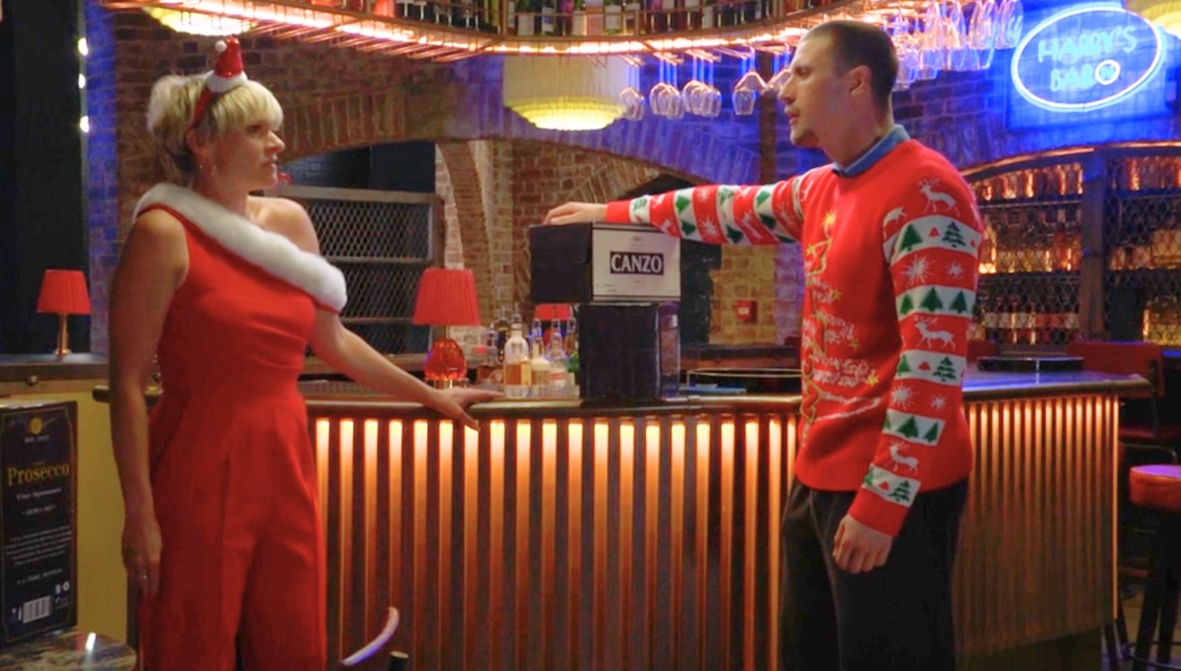 Nicola and Harry arguing in EastEnders 