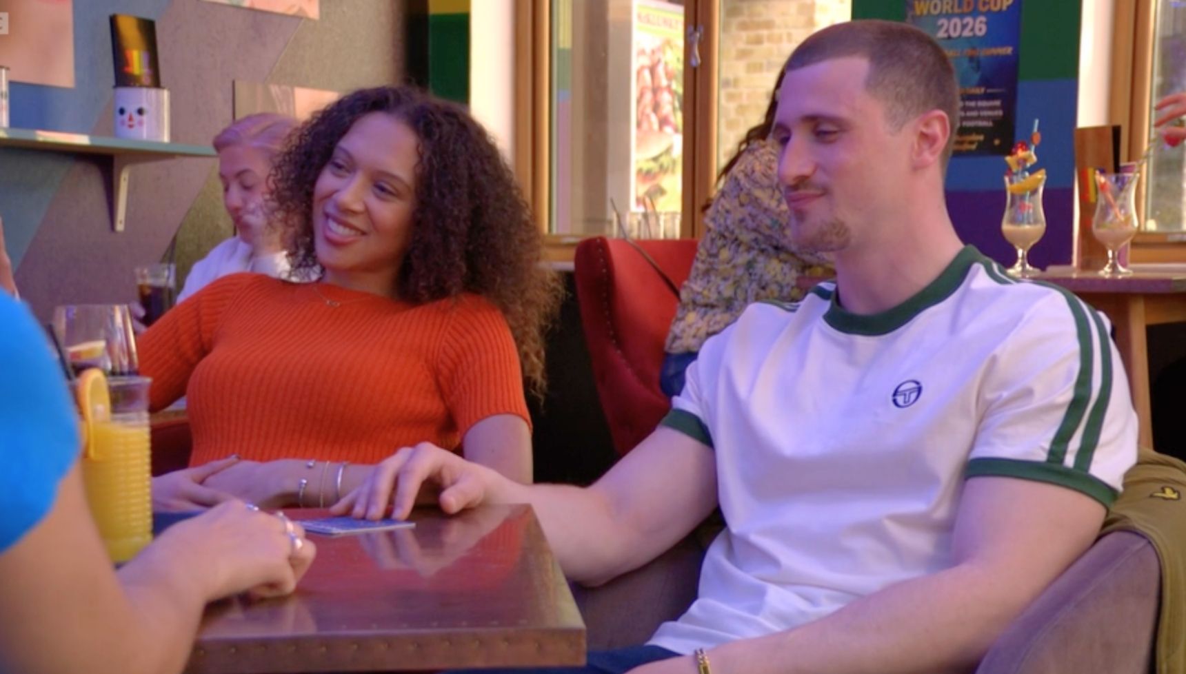 Gina and Harry having a drink in The Albert