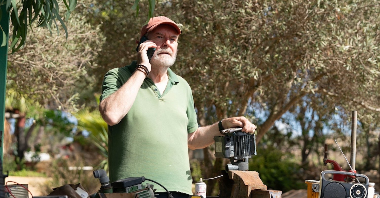 Karen Pirie series 2 James Fleet as the older Mick Prentice in Italy (though filmed in Malta)