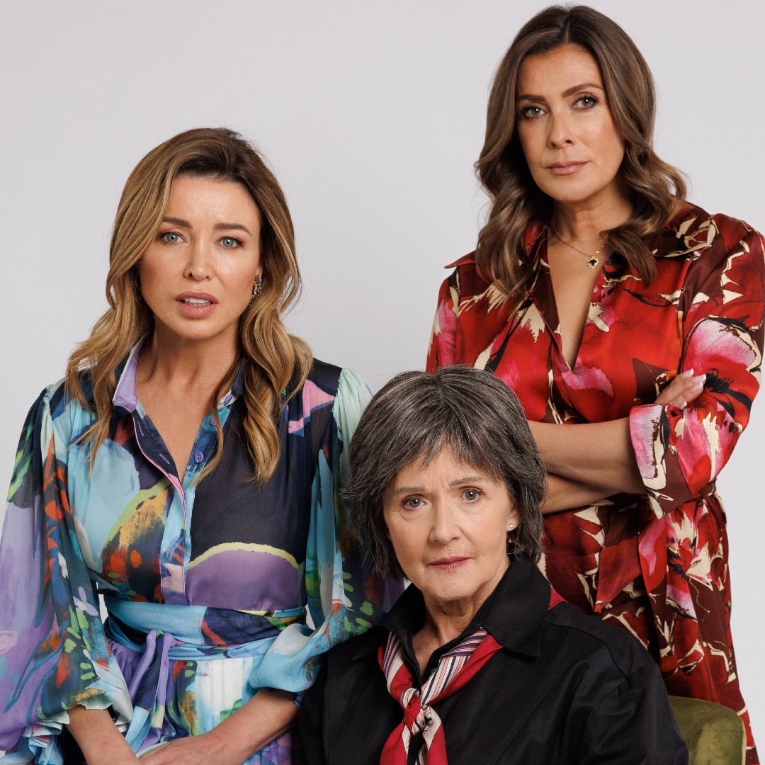 Dannii Minogue, Kym Marsh, and Jackie Woodburne in promo shot for Imposter