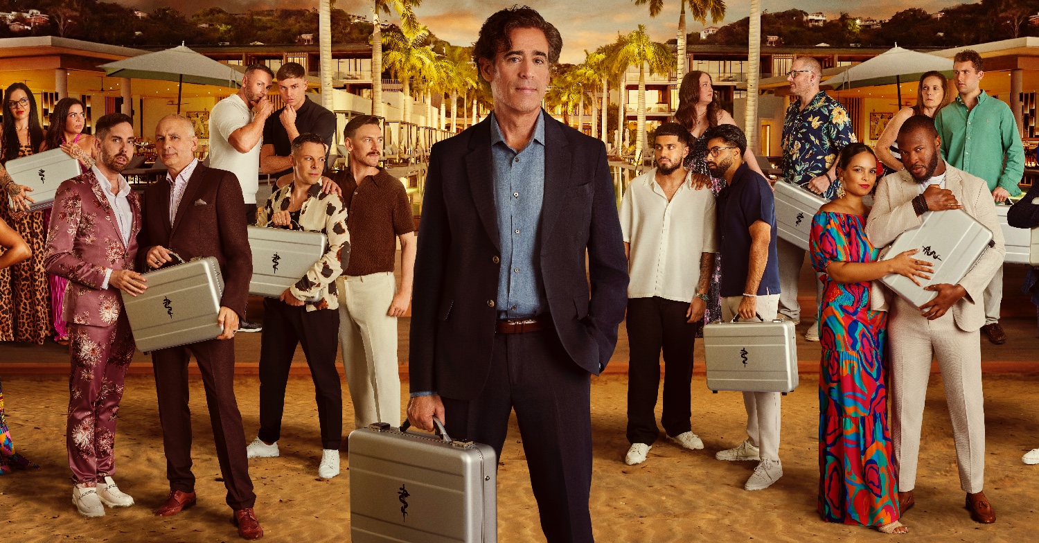 Stephen Mangan with The Fortune Hotel series 2 cast