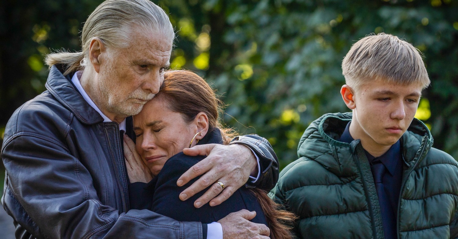 Brian, Anna and Tom in graveyard scene in Unforgivable