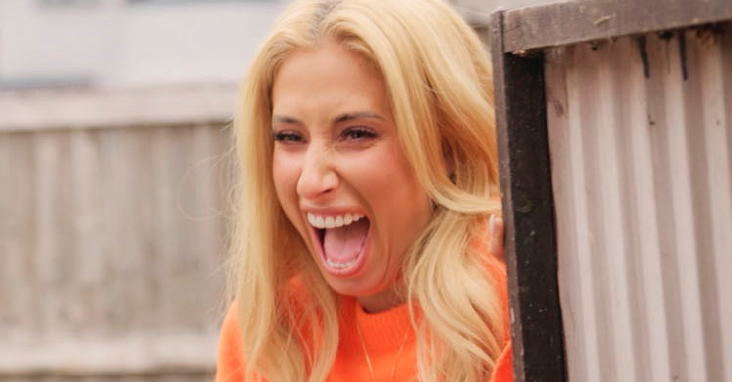 Stacey Solomon orange jumper