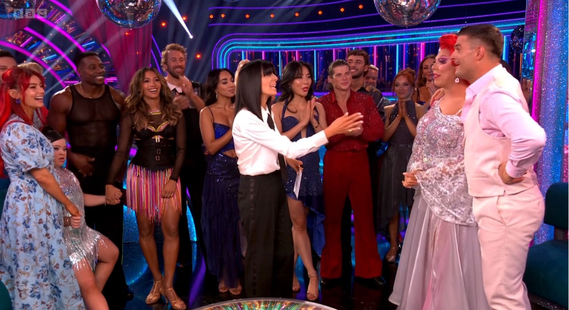 Strictly stars upstairs with Claudia Winkleman 