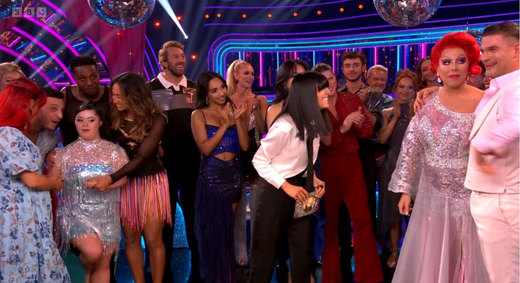 Strictly stars upstairs with Claudia Winkleman 