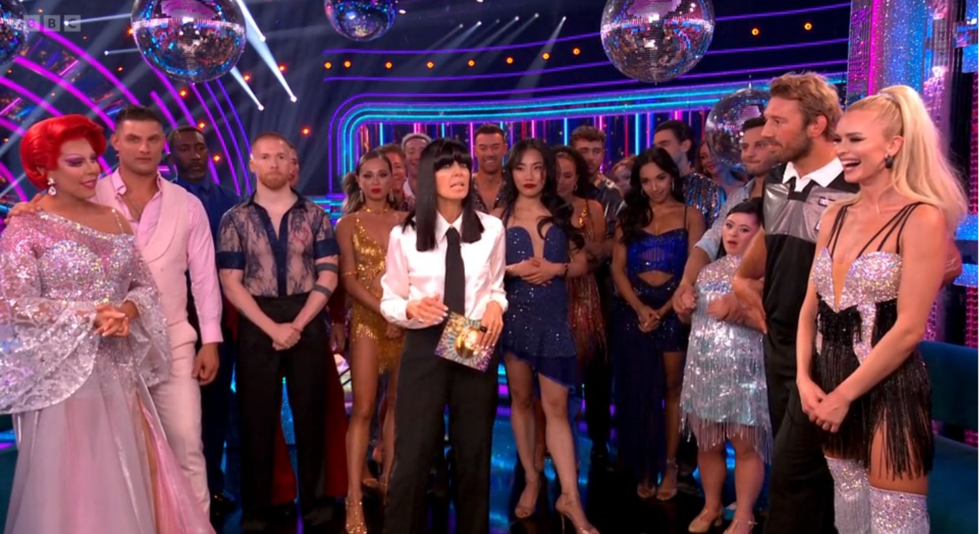 Claudia Winkleman speaking on Strictly