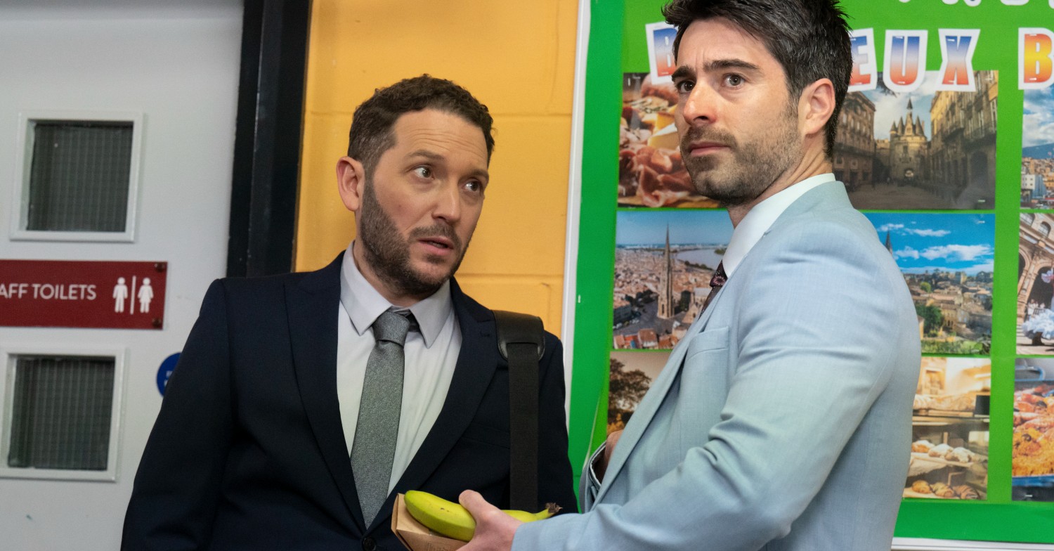 Jon Richardson and Tom Wells as Darius and Mark in Waterloo Road
