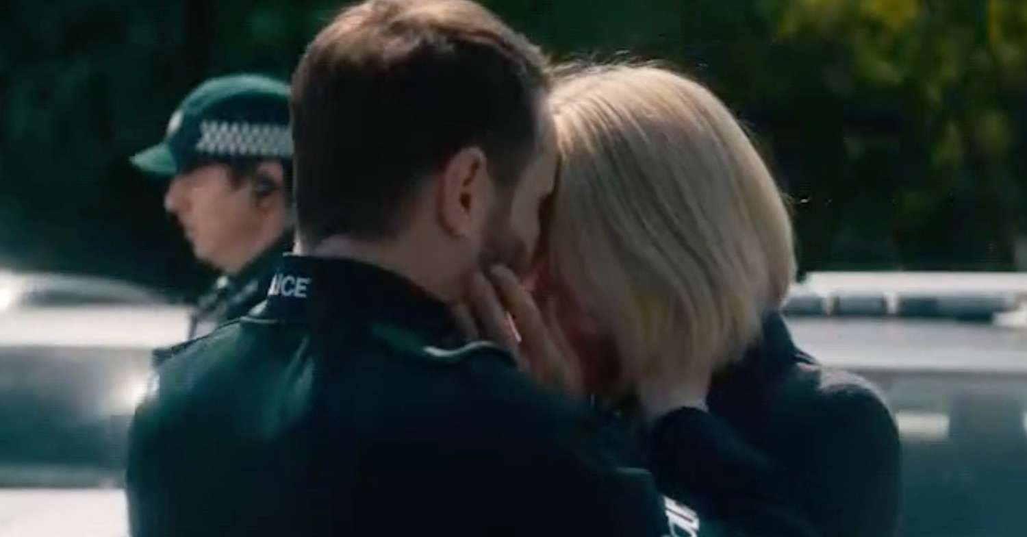 Stevie and Grace hug and kiss in emotional reunion in Blue Lights