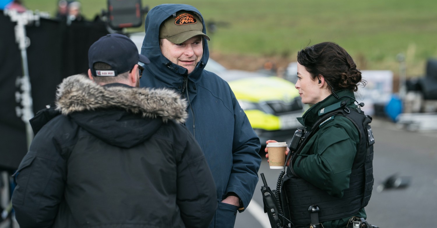 Blue Lights writer Declan Lawn on set