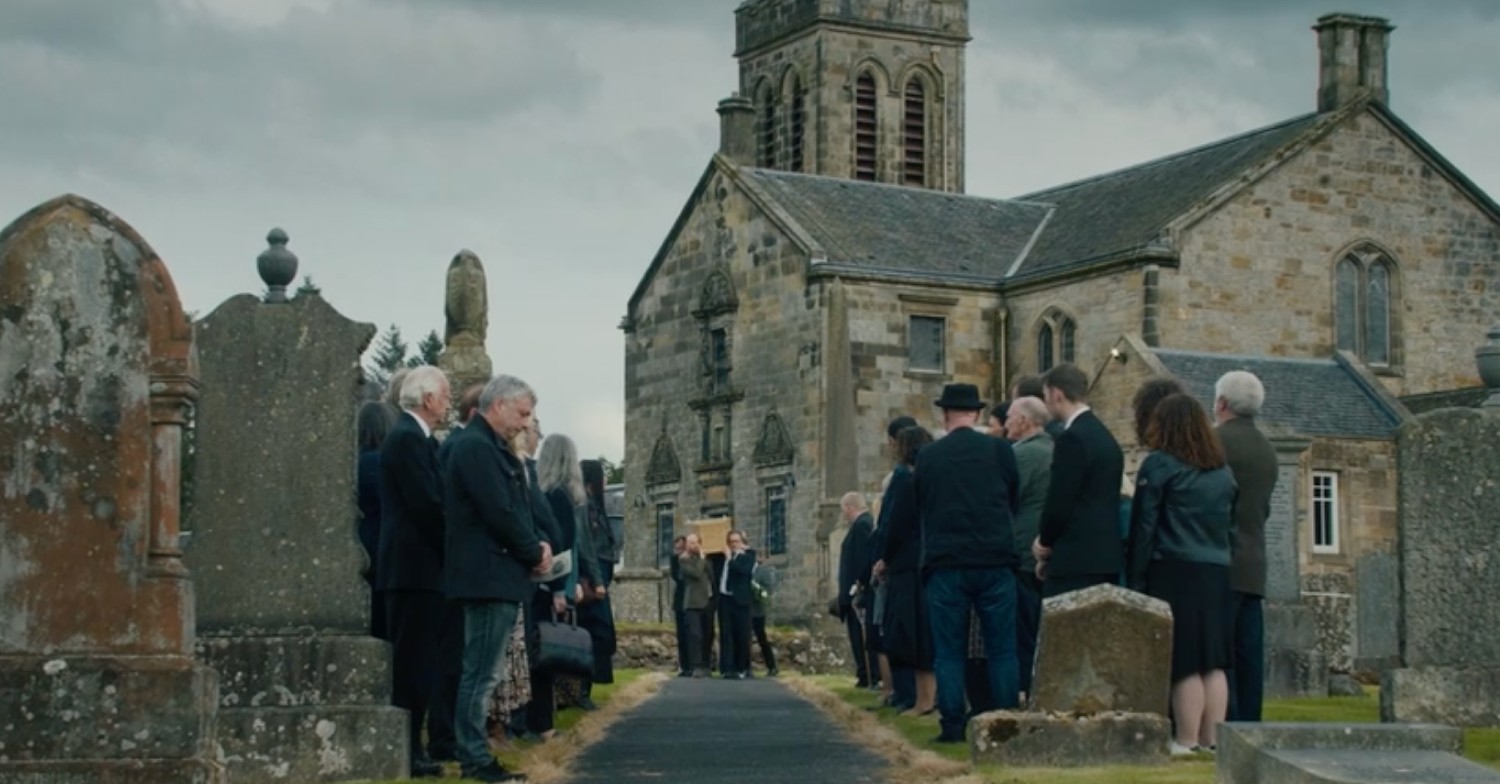 Church in Dunlop used as filming location for Coldwater [Credit: ITV]