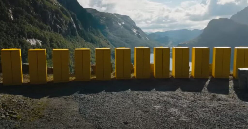 Yellow boxes with celebrities inside them