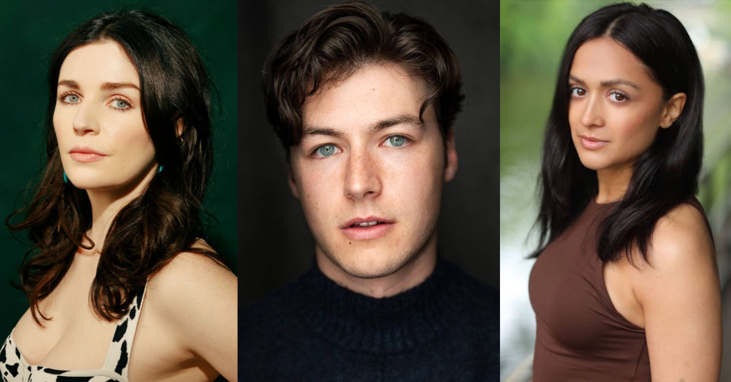 (L to R) Aisling Bea, James Agnew, Amy-Leigh Hickman