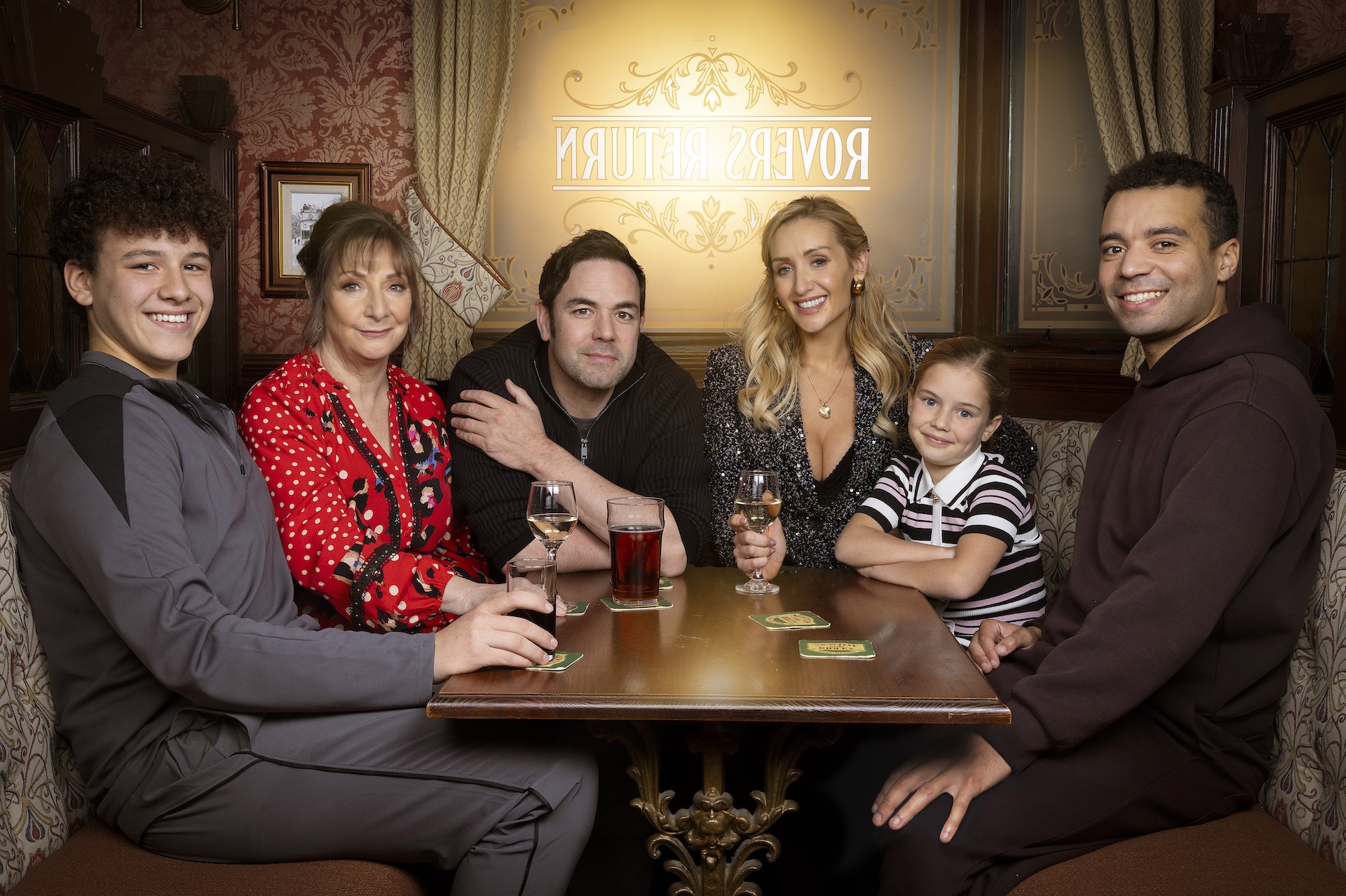Eva and the Driscolls in the Rovers in Coronation Street