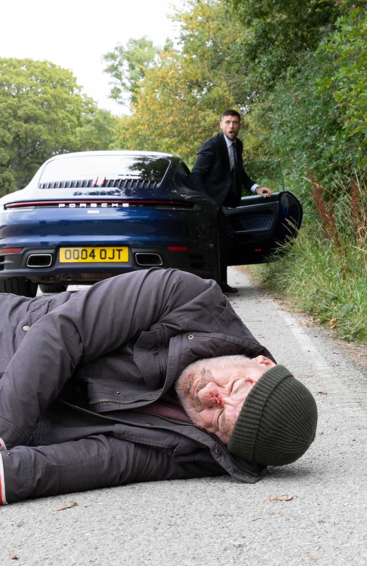 Jimmy is knocked down by Joe