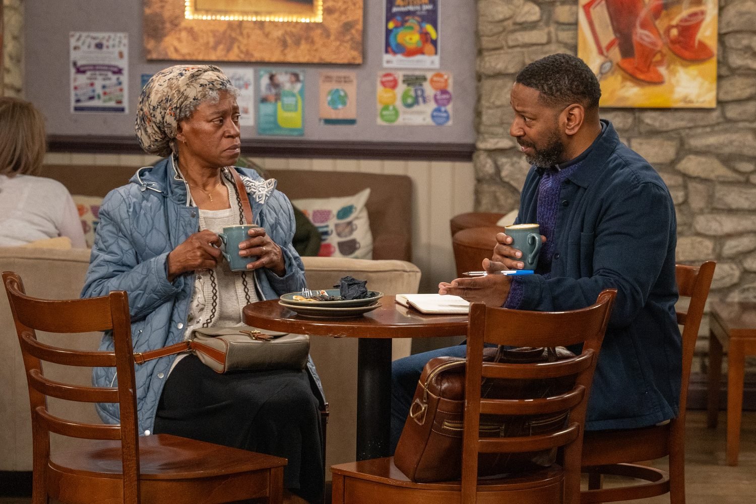 Claudette and Charles are taking Kev in in Emmerdale [Credit: ITV]