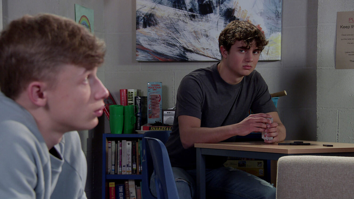 Brody staring at Dylan in Corrie
