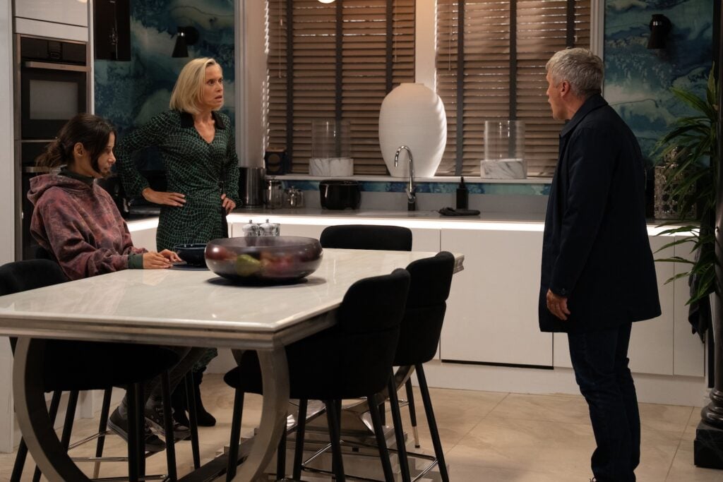 Caleb and Ruby talk in the kitchen in Emmerdale