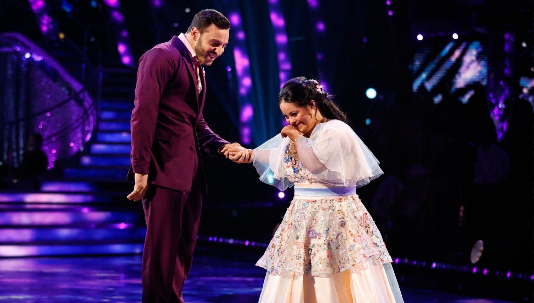 Strictly Come Dancing's Vito Coppola holds Ellie Goldstein's hand