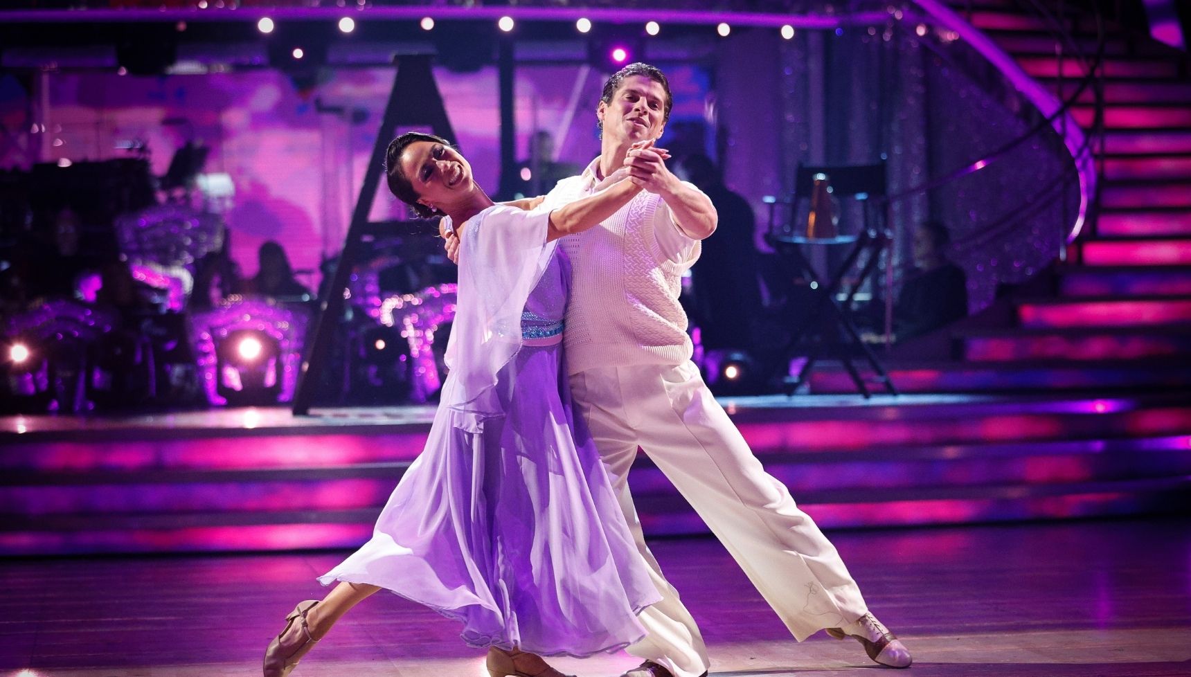 Lewis Cope and Katya Jones dancing on Strictly
