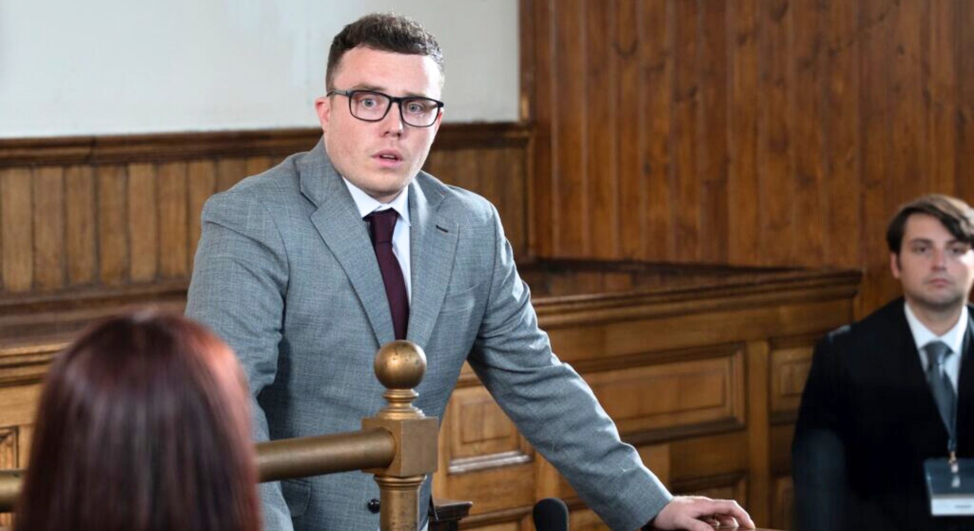 Vinny in Emmerdale in court (Credit: ITV)