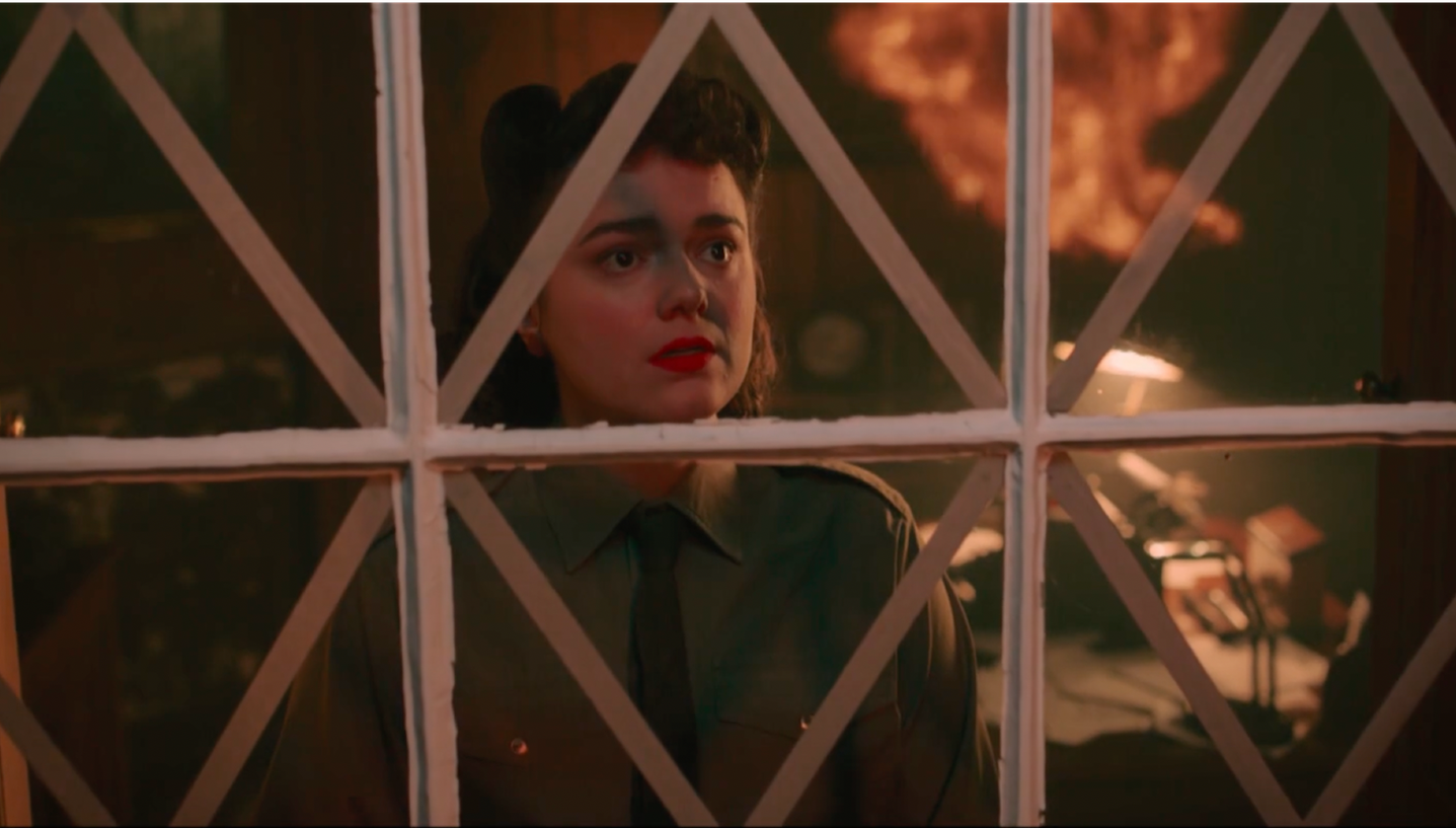 Young Kath at the window in Murder Before Evensong