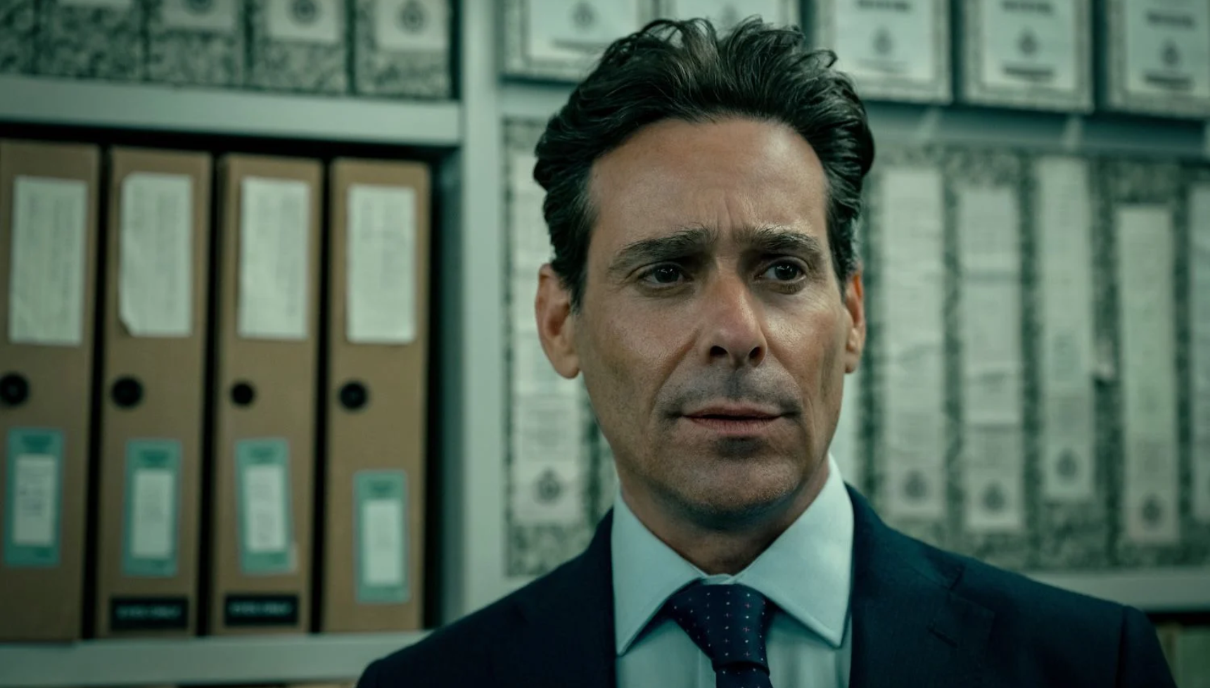 Close up of James Callis in Slow Horses season 5