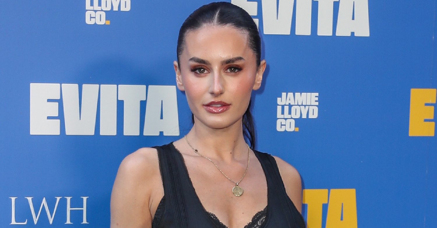 Amber in black dress, London Press Performance Of 'Evita'