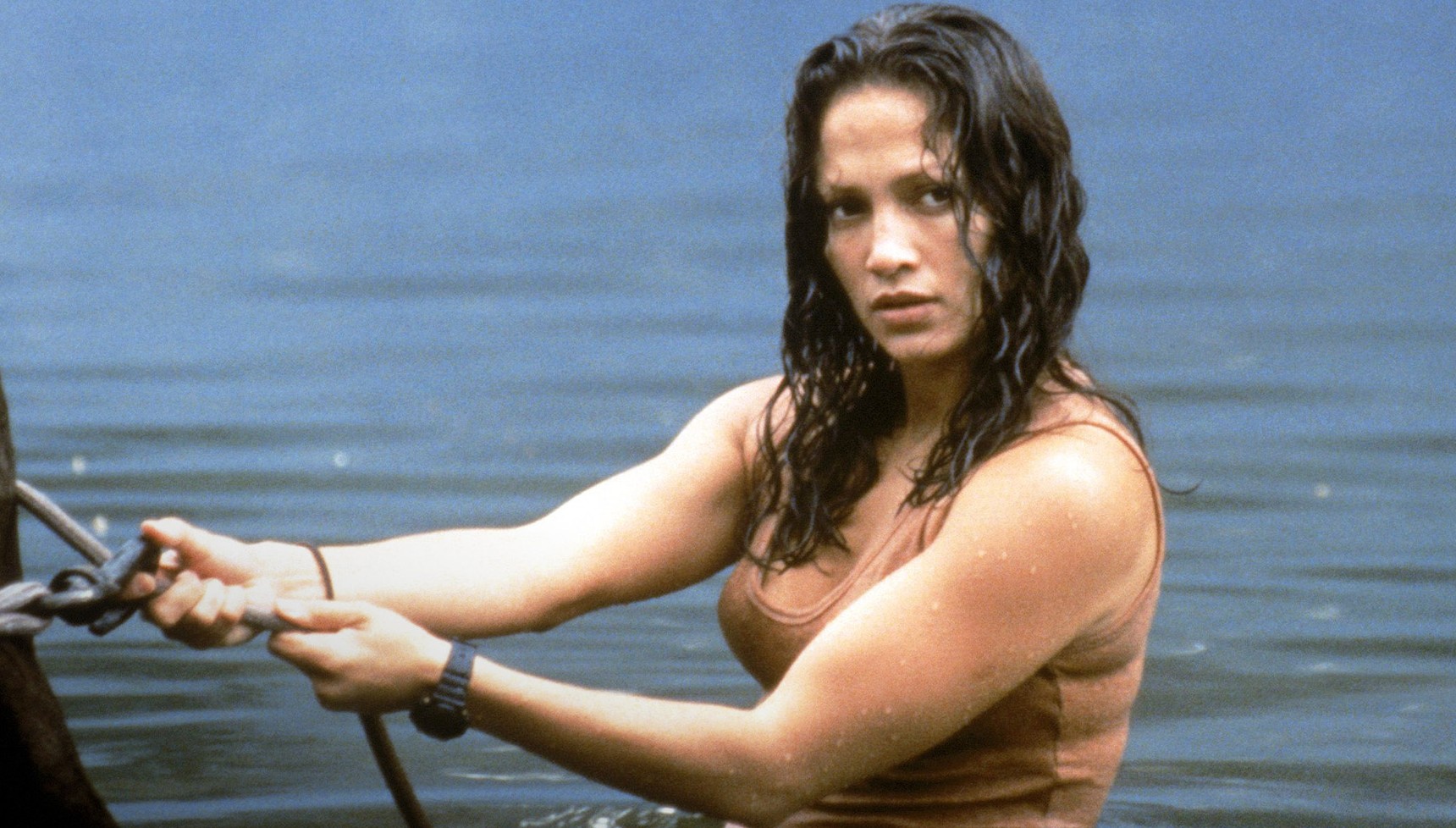 Jennifer Lopez in a river in Anaconda