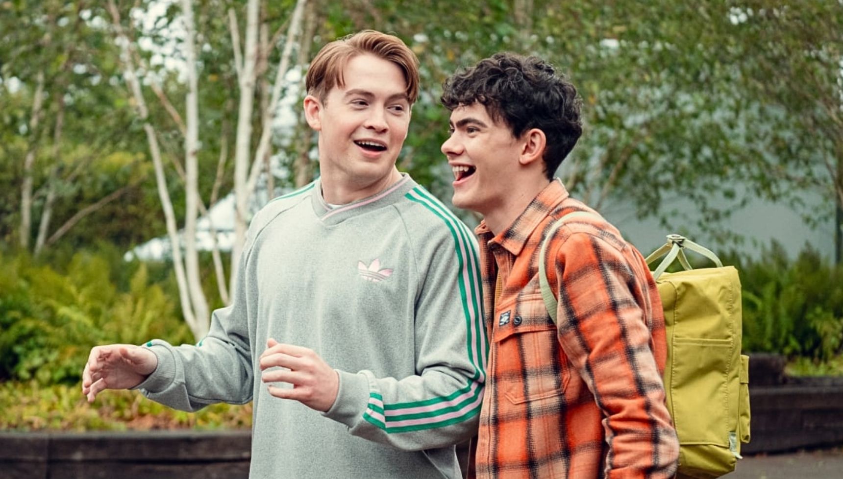 Charlie and Nick laughing in Heartstopper